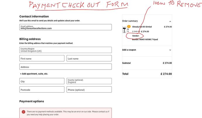 payment checkuout form